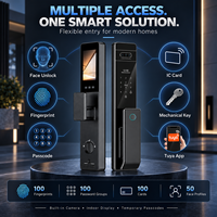 Serrure de porte intelligente entièrement automatique avec reconnaissance faciale 3D, serrure de porte intelligente Tuya, clavier anti-regard indiscret, empreinte digitale numérique avec caméra