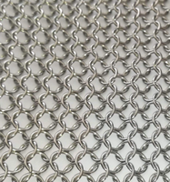 Maille métallique décorative tissée en spirale bicolore, cadre personnalisé en acier inoxydable, découpe de treillis à maillons de chaîne