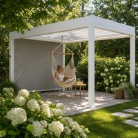 Pergola à lames orientables électriques sur mesure en aluminium antirouille avec télécommande pour patio et jardin – Commande en gros