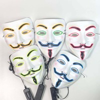 Masque de fête lumineux pour Halloween, couleurs mélangées, masque LED avec inscription noire pour Halloween