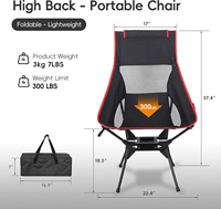 Chaise de jardin pliable moderne en aluminium à dossier haut, légère et ultralégère, pour le camping, le croquis, la pêche