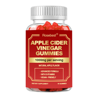Complément alimentaire en gommes au vinaigre de cidre de pomme pour un ventre plat naturel, avec vitamines B6/B12 pour la perte de poids, la santé de l'intestin et du métabolisme