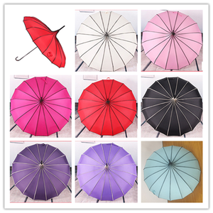 22-Inch Beige Pagodevormige Paraplu Handmatige Bediening Relatiegeschenken Handopen Ontwerp Buiten Parasol Recht 190T Pongee - Product Image 2