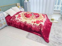 Couverture décorative avec logo Aztec Floral Print 4-8kg Chunky Heavy Korean Mink Velvet Raschel Blanket for Winter