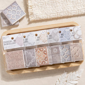 Bloc de Notas Adhesivas, 50 Unidades por Paquete, Serie Barcelona, Diseño de Azulejos Falsos, Material Básico, Planificador, Notas Adhesivas Decorativas - Product Image 4