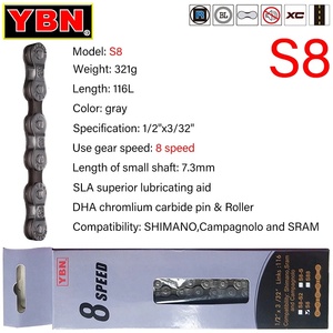 <span class=keywords><strong>Cadena</strong></span> de Bicicleta Hueca YBN de <span class=keywords><strong>11</strong></span> <span class=keywords><strong>Velocidades</strong></span>, 116 Eslabones, Plateada, S11S S12S, Cadenas para Bicicleta de Montaña y Carretera para M7000 <span class=keywords><strong>XT</strong></span> - Product Image 2