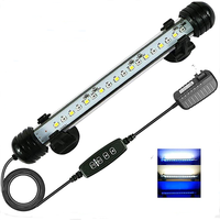 Lumière pour aquarium avec minuterie automatique, lumière LED blanche et bleue pour aquarium