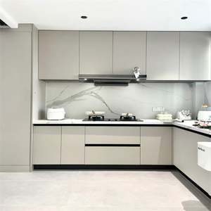 Îlot de cuisine mobile préfabriqué en chêne blanc, unité basse, fournisseur d'îlots de cuisine - Product Image 1