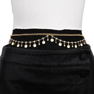 Chaîne de taille double couche en strass pour femme, chaîne de corps à pampilles pour la plage, bijoux de mode en alliage de zinc - Product Image 2