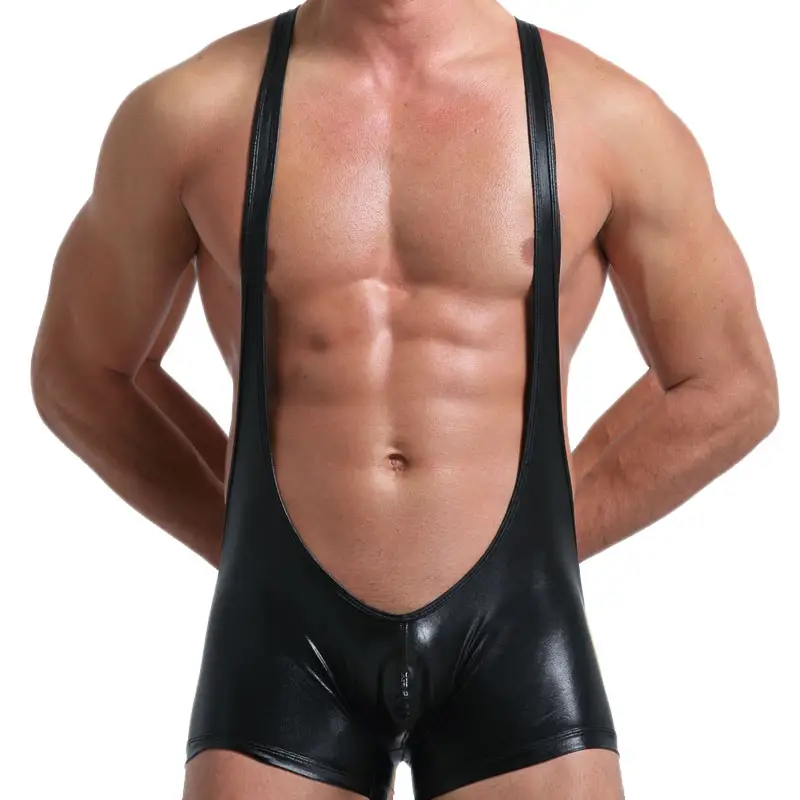 Enge Unterwäsche Leder Bodybuilding Unterwäsche Anzug Body suits Männer Unterhemd Homosexuell Kleidung