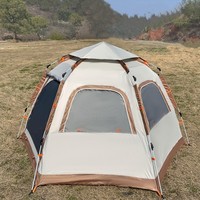 Tente carrée d'été épaissie pour camping extérieur, ensemble complet de surveillance nocturne 1500-2000mm, imperméable, pliage automatique, chaude et coupe-vent