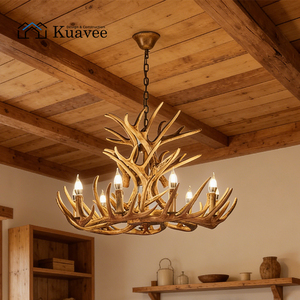 Lampadario Moderno a Sospensione Regolabile in Altezza, a Forma <span class=keywords><strong>di</strong></span> <span class=keywords><strong>Corna</strong></span>, con Struttura in Resina e Metallo, per Illuminazione Decorativa a Soffitto <span class=keywords><strong>di</strong></span> Appartamenti - Product Image 4