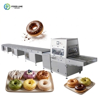 Machine automatique de glaçage au chocolat, ligne de production de beignets à double enrobage