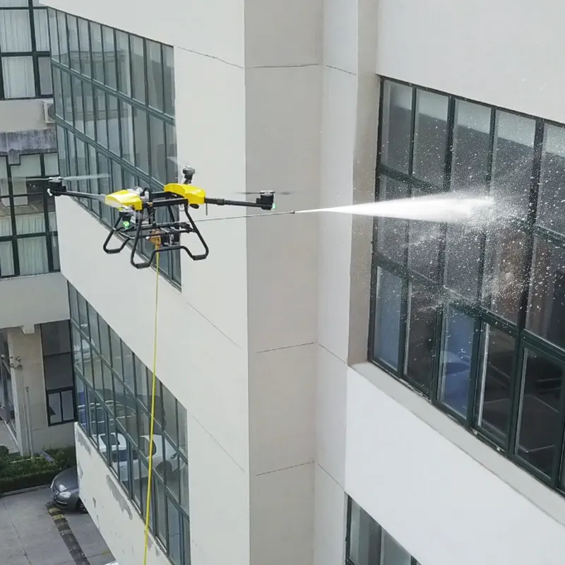 Joyance profesyonel helikopter Drone yüksek basınçlı hortum ile GÜNEŞ PANELI pencere yıkama temizleme uzaktan kumanda CE sertifikalı