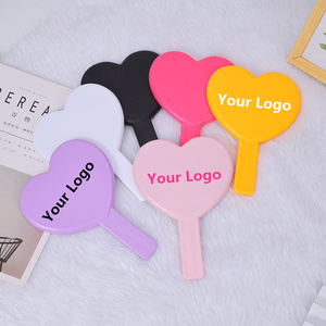 Miroir cosmétique de voyage en plastique avec logo personnalisé poignée marque privée miroir de maquillage de beauté portable mignon en forme de coeur - Product Image 1