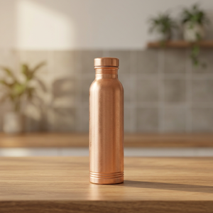 กระติกน้ำทองแดงดีไซน์มินิมอล พกพาสะดวก พร้อมฝาปิด - Product Image 2