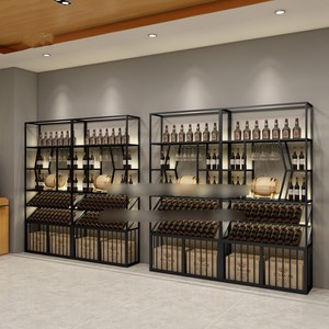 Exhibidor de Vino de Hierro Forjado Personalizado, Mueble para Vino Tinto y Blanco, Soporte de Almacenamiento Luminoso de Pie para Uso en Tabernas - Product Image 4