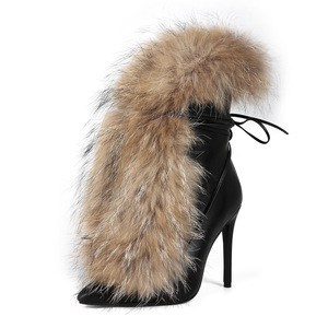 Stivali da <span class=keywords><strong>donna</strong></span> Sexy invernali Slip-on <span class=keywords><strong>Chelsea</strong></span> alla moda Maomao a punta Super <span class=keywords><strong>tacco</strong></span> alto taglia 44 - Product Image 1