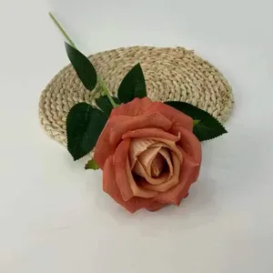 人造花玫瑰厂家批量批发优质红色塑料乳胶装饰花芙蓉人造花