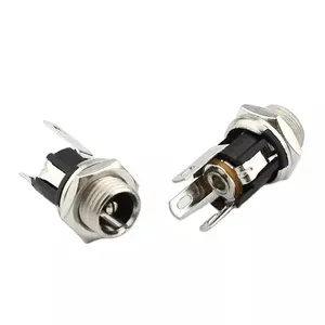 DC-025M 3-pin Vertical Threaded DC Power Socket jack connector 5.5x2.5/2.1mm DC025M