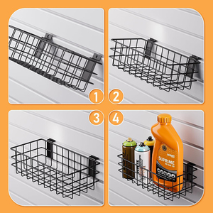 Panier suspendu en métal pour mur à lattes, en <span class=keywords><strong>vente</strong></span>, pour le stockage en entrepôt, personnalisation du panier suspendu - Product Image 6