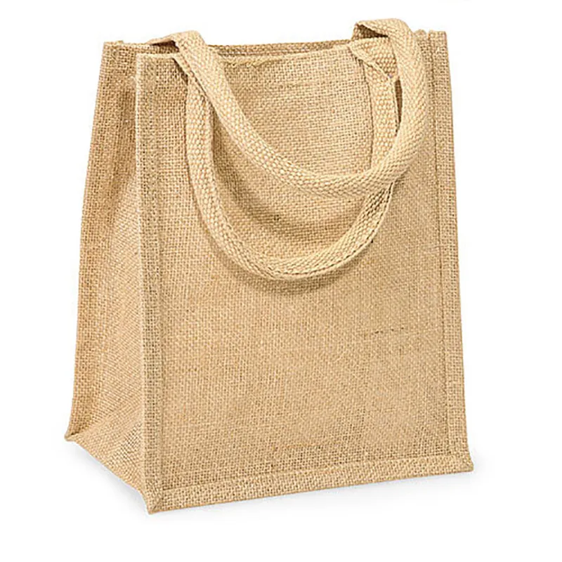 Offre spéciale, sac fourre-tout en toile de jute réutilisable en toile de jute avec logo personnalisé imprimé