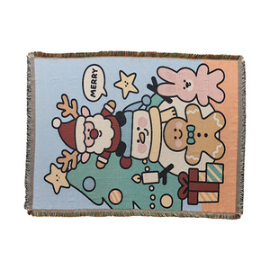 Funda de sofá navideña con estampado de dibujos animados, manta decorativa lavable de poliéster y algodón para sala de estar - Product Image 5