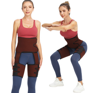 3 In 1 <b>Bodysuit</b> Waist Support Leg Slimming Belt For Women Fitness Yoga Breathable High Waisted Sweat Inducing Shapewear - Product Image 1