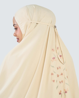 Robe Abaya Modeste en Crêpe Sérénité avec Broderie de Dubaï, Ensemble de Prière Floral, Robe Douce et Rafraîchissante pour Femmes Musulmanes, Prise en Charge de la Personnalisation