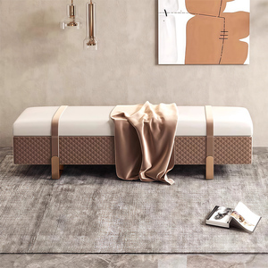 2025 новый дизайн, изготовленная на заказ Роскошная оттоманка для хранения, роскошная скамья для спальни, домашней гостиничной мебели - Product Image 5