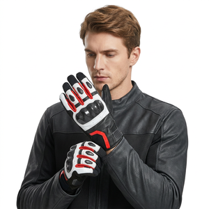 Guantes de Motociclismo Transpirables con Pantalla Táctil, Antideslizantes, Deportivos, de Cuero y Poliuretano, Protección Completa para los Dedos, Unisex, con Cierre de Gancho - Product Image 1