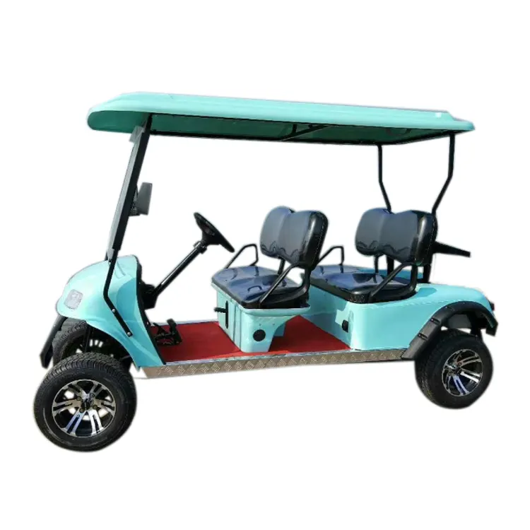 एक व्यक्ति 4 पहियों इलेक्ट्रिक गोल्फ कार्ट क्लासिक 4 सीटर सड़क कानूनी इलेक्ट्रिक गोल्फ कार्ट अमेरिका में