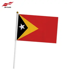 शक्ति कारखाने पूर्वी तिमोर हाथ ध्वज 14*21 सेमी पूर्व तिमोर ध्वज लहराते ध्वज कस्टम