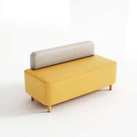 Canapé de restaurant moderne et simple, avec accoudoirs jaunes, canapé double pour chambre, avec accoudoirs orange, canapé double pour adulte