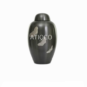 Urna impresa de metal Diseño personalizado Artesano Hecho a mano Acabado Memorial Urnas para adultos para un ser querido Suministros funerarios Urnas - Product Image 2