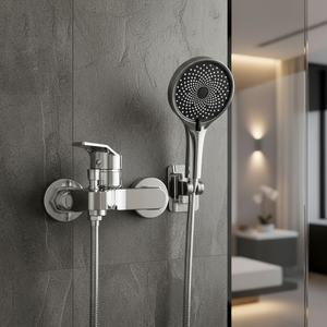 Ensemble de robinetterie de douche <span class=keywords><strong>pour</strong></span> <span class=keywords><strong>baignoire</strong></span> NES-JD1, nouveau produit, chromé, grand panneau, <span class=keywords><strong>douchette</strong></span> à main pressurisée, eau chaude et froide - Product Image 5