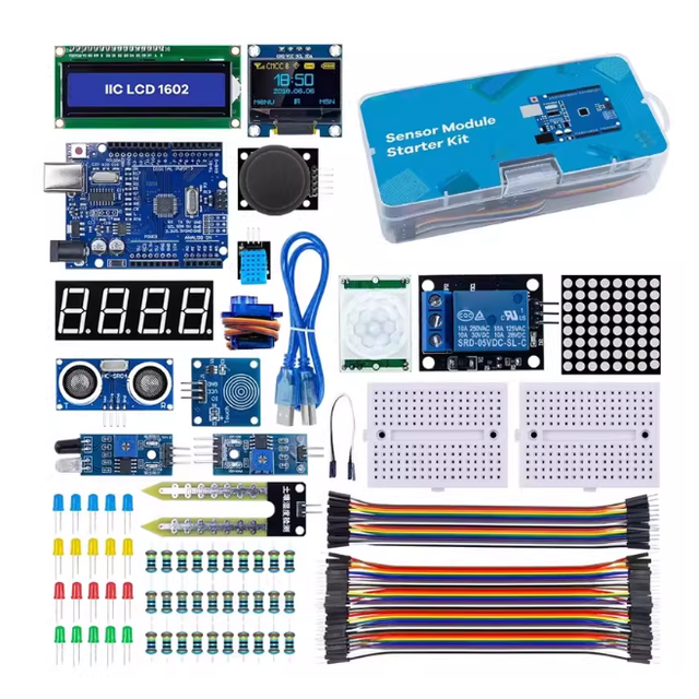 Improved Version Development Board LCD1602 + OLED0.96 Beginner-level Learning Kit with Standard Mounting