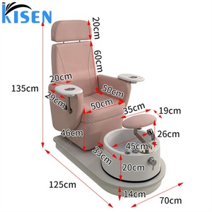 KISEN Nail Salon Furniture Foot Spa Massage Electric Manicure Pedicure Seat Station Luxury No Plumbing Pedicure Manicure Chair - Product Image 3