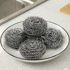 Bán buôn Nhà Bếp Làm sạch SS 410 nồi dây Scrubber scourer dây kim loại bóng bọt biển & cọ rửa miếng đệm - Product Image 1