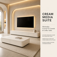 Meuble TV sur pied de luxe léger pour salon, combinaison table basse et meuble TV haut de gamme moderne pour petit appartement