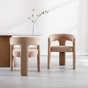 Sedie da soggiorno in tessuto di velluto moderno con schienale aperto a botte sedie laterali da cucina poltrone con accento <span class=keywords><strong>per</strong></span> <span class=keywords><strong>camera</strong></span> - Product Image 1