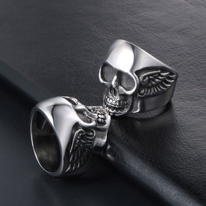 Punk Style Skull <b>Titanium</b> Steel <b>Ring</b> For <b>Men</b> Gothic Rock Jewelry SA512 - Product Image 4