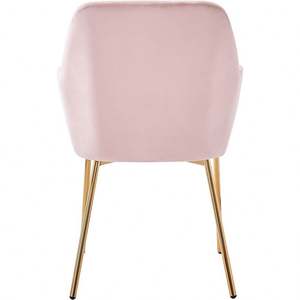 Thanh lịch thiết kế mới màu Hồng Nhung Ghế ăn với tay vịn và chân vàng giọng ghế cho Nail Salon cà phê cửa hàng Vanity phòng - Product Image 4