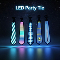 Cravate lumineuse à LED personnalisée pour Halloween et Noël Accessoire de fête EL fantaisie
