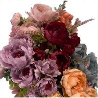 Vente en gros de tournesols artificiels faits à la main à 5 tiges, pour Noël, mariage, photographie, décoration de jardin, bouquet de fleurs en soie réutilisable