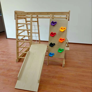 Montessori phong cách Toddler bằng gỗ leo núi chơi thiết lập Sân chơi trong nhà leo núi và trượt chơi - Product Image 1