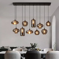 Kasanto DIY Boules de verre Lampes suspendues Île de cuisine Lampe de salle à manger Lustres en verre de Murano Plafond Lampes suspendues modernes