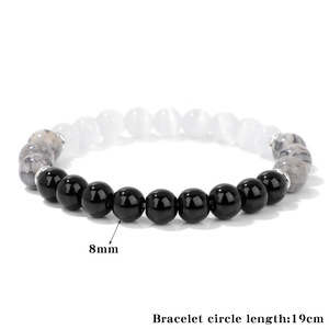 <span class=keywords><strong>Bracelet</strong></span> élastique pour homme en pierre œil-de-chat de 8 mm, fait main <span class=keywords><strong>avec</strong></span> design personnalisé, forme boule classique, bijoux pour homme, vente en gros de pierres précieuses - Product Image 3