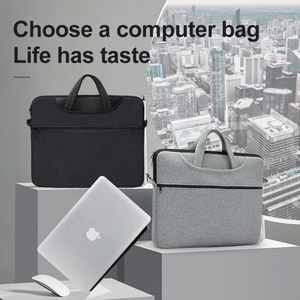 Logotipo personalizado Durable Slim Zipper 13 <span class=keywords><strong>14</strong></span> 15,6 pulgadas Notebook Chromebook Computer Case Neopreno Laptop <span class=keywords><strong>Sleeve</strong></span> Tote Bag con asa - Product Image 4