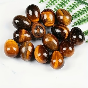 Huevo de Ojo de Tigre Amarillo Natural de Alta Calidad al por Mayor, Perfecto para Decoración del Hogar, Halloween, San Valentín o Festival de Primavera - Product Image 1